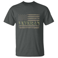 Veteran T Shirt Retro Patriotic Army Camouflage US Flag
