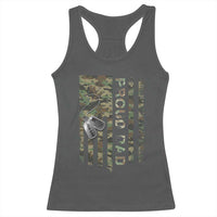 Personalized Proud Army Dad Racerback Tank Top Custom Name Dog Tag Camo American Flag Gift