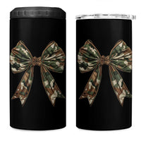 Camo Coquette Bow 4 in 1 Can Cooler Tumbler Camouflage Old Hunting Women Girl
