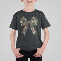 Camo Coquette Bow T Shirt For Kid Camouflage Old Hunting Women Girl - Wonder Print Shop