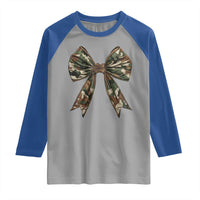 Camo Coquette Bow Raglan Shirt Camouflage Old Hunting Women Girl