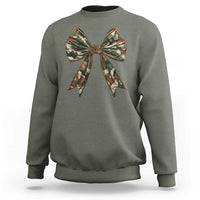 Camo Coquette Bow Sweatshirt Camouflage Old Hunting Women Girl - Wonder Print Shop