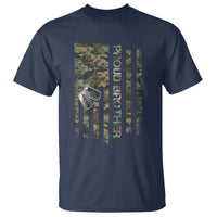 Personalized Proud Army Brother T Shirt Custom Name Dog Tag Camo American Flag Gift
