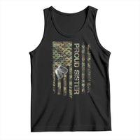 Personalized Proud Army Sister Tank Top Custom Name Dog Tag Camo American Flag Gift