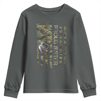 Personalized Proud Army Sister Youth Sweatshirt Custom Name Dog Tag Camo American Flag Gift