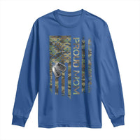 Personalized Proud Army Mom Long Sleeve Shirt Custom Name Dog Tag Camo American Flag Gift