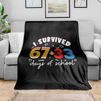 I Survived 67 33 Days Of School Throw Blanket Funny Six Seven Meme Boys Kids 100th Day