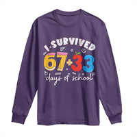 I Survived 67 33 Days Of School Long Sleeve Shirt Funny Six Seven Meme Boys Kids 100th Day