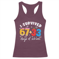 I Survived 67 33 Days Of School Racerback Tank Top Funny Six Seven Meme Boys Kids 100th Day