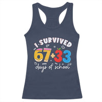 I Survived 67 33 Days Of School Racerback Tank Top Funny Six Seven Meme Boys Kids 100th Day
