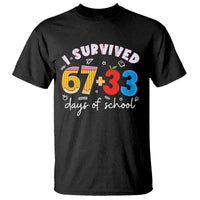 I Survived 67 33 Days Of School T Shirt Funny Six Seven Meme Boys Kids 100th Day