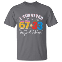 I Survived 67 33 Days Of School T Shirt Funny Six Seven Meme Boys Kids 100th Day