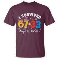 I Survived 67 33 Days Of School T Shirt Funny Six Seven Meme Boys Kids 100th Day