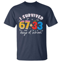 I Survived 67 33 Days Of School T Shirt Funny Six Seven Meme Boys Kids 100th Day