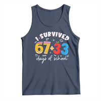 I Survived 67 33 Days Of School Tank Top Funny Six Seven Meme Boys Kids 100th Day