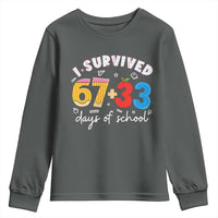 I Survived 67 33 Days Of School Youth Sweatshirt Funny Six Seven Meme Boys Kids 100th Day