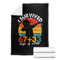 I Survived 67 33 Days Of School Throw Blanket Funny Six Seven Meme Math Teacher Kids 100th Day