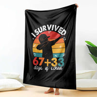 I Survived 67 33 Days Of School Throw Blanket Funny Six Seven Meme Math Teacher Kids 100th Day