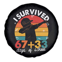 I Survived 67 33 Days Of School Spare Tire Cover Funny Six Seven Meme Math Teacher Kids 100th Day