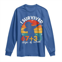 I Survived 67 33 Days Of School Long Sleeve Shirt Funny Six Seven Meme Math Teacher Kids 100th Day