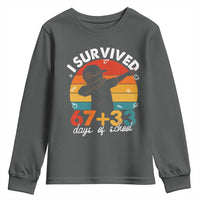 I Survived 67 33 Days Of School Youth Sweatshirt Funny Six Seven Meme Math Teacher Kids 100th Day
