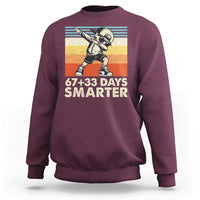 100 Days Smarter Sweatshirt Funny 67 33 Six Seven Math Teacher Kids 100th Day