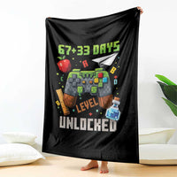 67 33 100 Days Level Unlocked Throw Blanket Gaming 100th Day of School Boys Kid