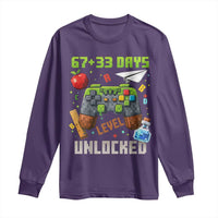 67 33 100 Days Level Unlocked Long Sleeve Shirt Gaming 100th Day of School Boys Kid