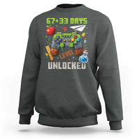 67 33 100 Days Level Unlocked Sweatshirt Gaming 100th Day of School Boys Kid
