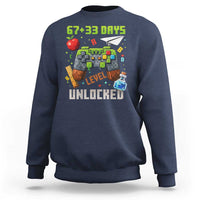 67 33 100 Days Level Unlocked Sweatshirt Gaming 100th Day of School Boys Kid