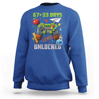 67 33 100 Days Level Unlocked Sweatshirt Gaming 100th Day of School Boys Kid