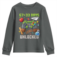 67 33 100 Days Level Unlocked Youth Sweatshirt Gaming 100th Day of School Boys Kid