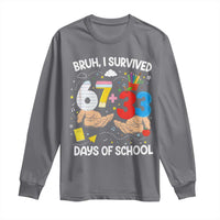Bruh I Survived 67 33 100 Days of School Long Sleeve Shirt Six Seven Teachers Kids