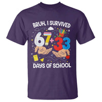 Bruh I Survived 67 33 100 Days of School T Shirt Six Seven Teachers Kids