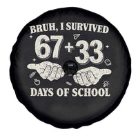 Bruh I Survived 100 Days of School Spare Tire Cover 67 33 Six Seven Hands Meme Funny Gen Alpha