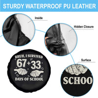 Bruh I Survived 100 Days of School Spare Tire Cover 67 33 Six Seven Hands Meme Funny Gen Alpha