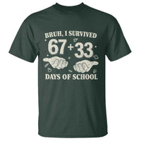 Bruh I Survived 100 Days of School T Shirt 67 33 Six Seven Hands Meme Funny Gen Alpha