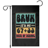 Bruh I Survived 67 33 Days of School Garden Flag Retro 100th Day of School Boys Teachers Pupils