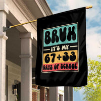 Bruh I Survived 67 33 Days of School Garden Flag Retro 100th Day of School Boys Teachers Pupils
