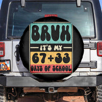 Bruh I Survived 67 33 Days of School Spare Tire Cover Retro 100th Day of School Boys Teachers Pupils