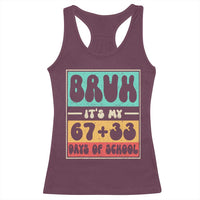 Bruh I Survived 67 33 Days of School Racerback Tank Top Retro 100th Day of School Boys Teachers Pupils