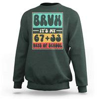 Bruh I Survived 67 33 Days of School Sweatshirt Retro 100th Day of School Boys Teachers Pupils