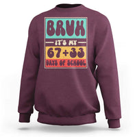 Bruh I Survived 67 33 Days of School Sweatshirt Retro 100th Day of School Boys Teachers Pupils