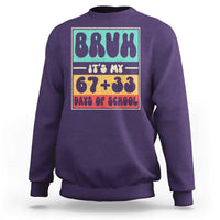 Bruh I Survived 67 33 Days of School Sweatshirt Retro 100th Day of School Boys Teachers Pupils