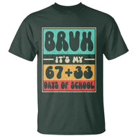 Bruh I Survived 67 33 Days of School T Shirt Retro 100th Day of School Boys Teachers Pupils