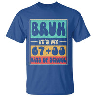 Bruh I Survived 67 33 Days of School T Shirt Retro 100th Day of School Boys Teachers Pupils