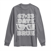 Bruh 100 Days Of School 67 Long Sleeve Shirt Funny Six Seven Meme Sunglasses