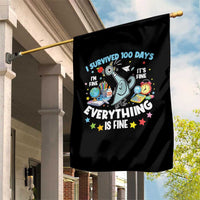 I Survived 100 Days Of School Garden Flag Funny Pigeon 100th Day Teacher