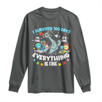 I Survived 100 Days Of School Long Sleeve Shirt Funny Pigeon 100th Day Teacher
