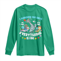 I Survived 100 Days Of School Long Sleeve Shirt Funny Pigeon 100th Day Teacher